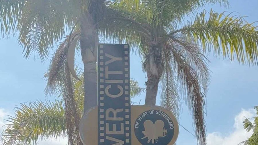Palm trees and a Culver City sign