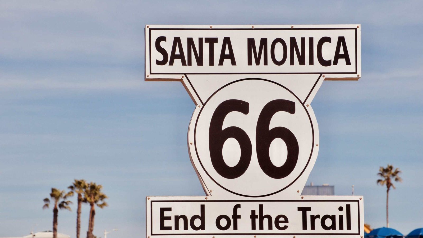 Santa Monica Route 66 End of the Trail sign