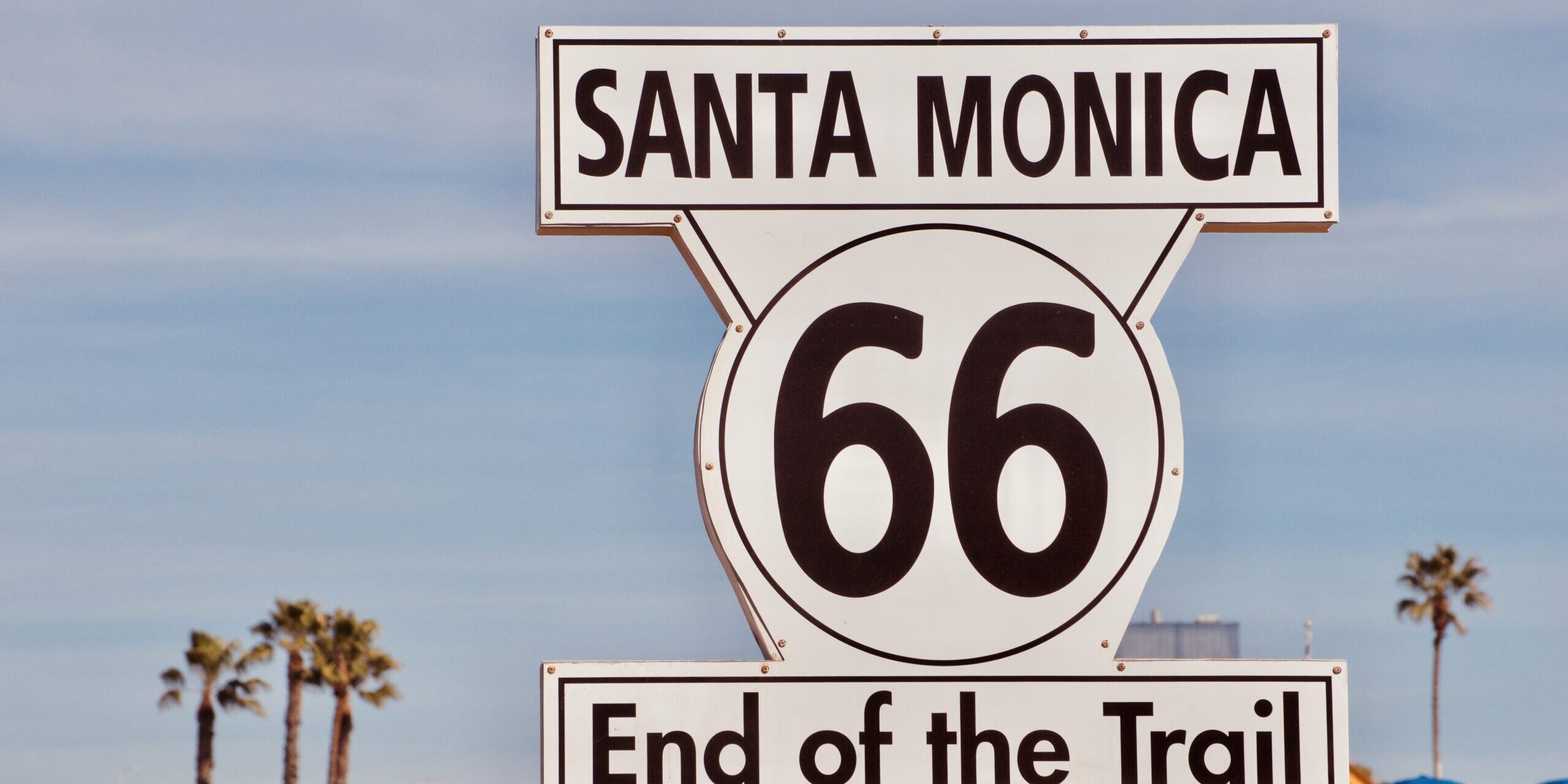 The signpost designating the very end of the world famous Route 66